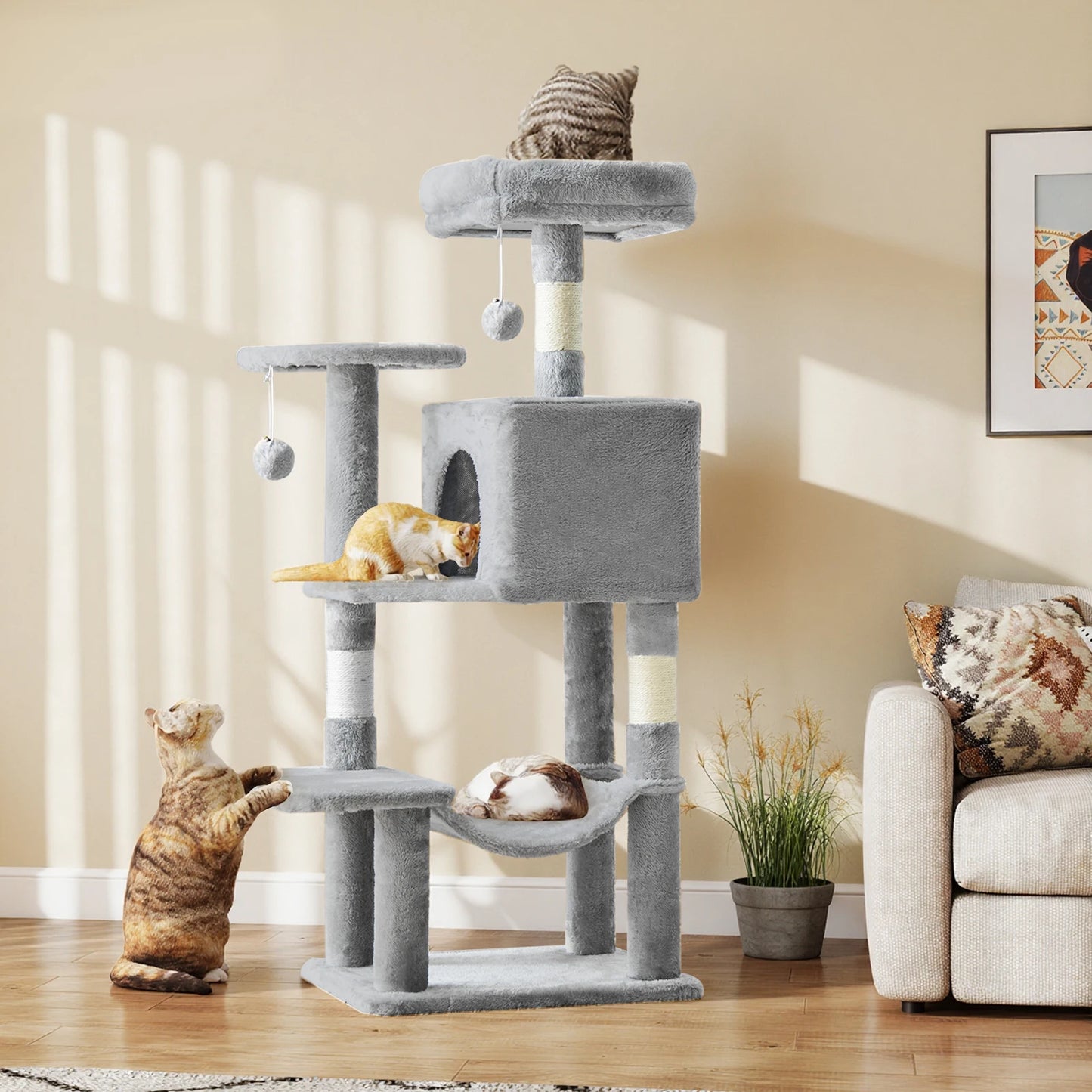 JHK Cat Tree For Multi Cat Indoor Climbing Tower Sisal