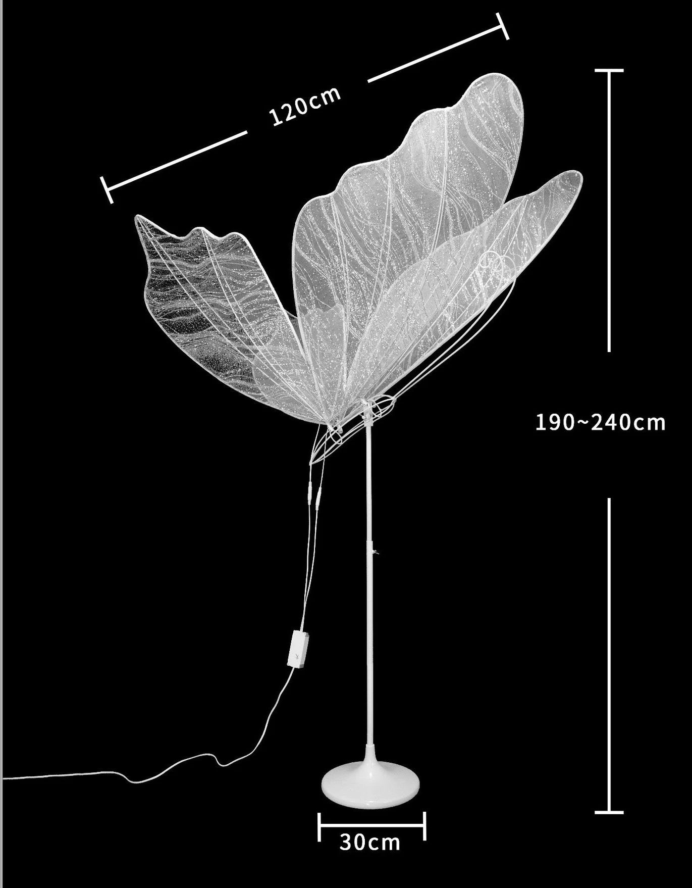 Modern Luxury White Lace Butterfly LED Floor Lamp Corridor Party Stage Wedding Romantic Road Decoration E27 Light Bulb Fixtures