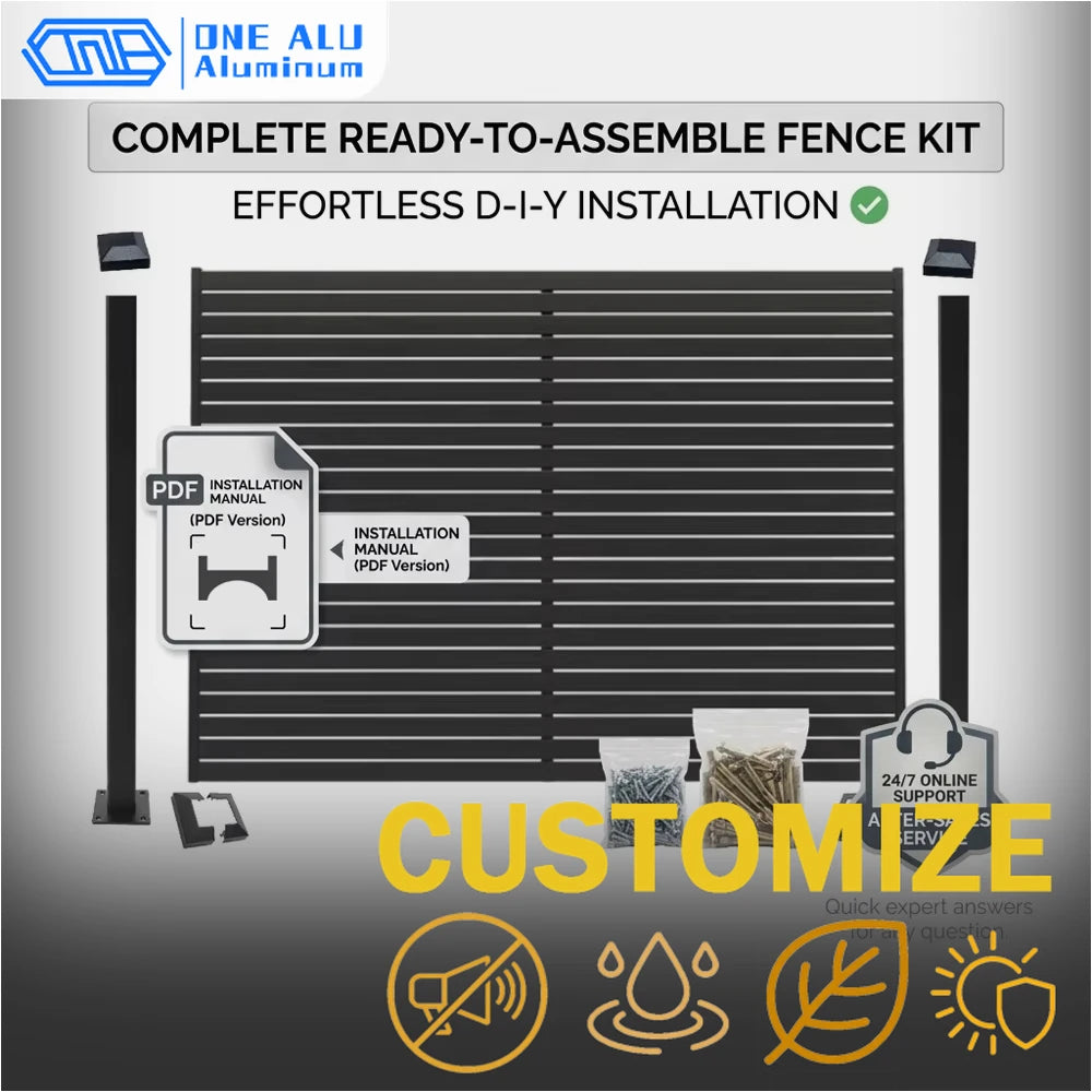 Modern Aluminum Privacy Louver Fence Panel For Outdoor Yard