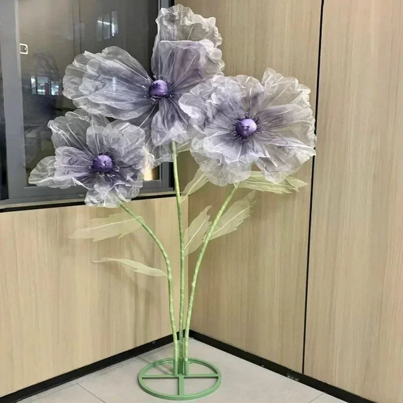 190cm Large Artificial Poppy Flowers Wedding Decor Props Road Lead Flowers Garden Wedding Decoration Window Display Home Decor