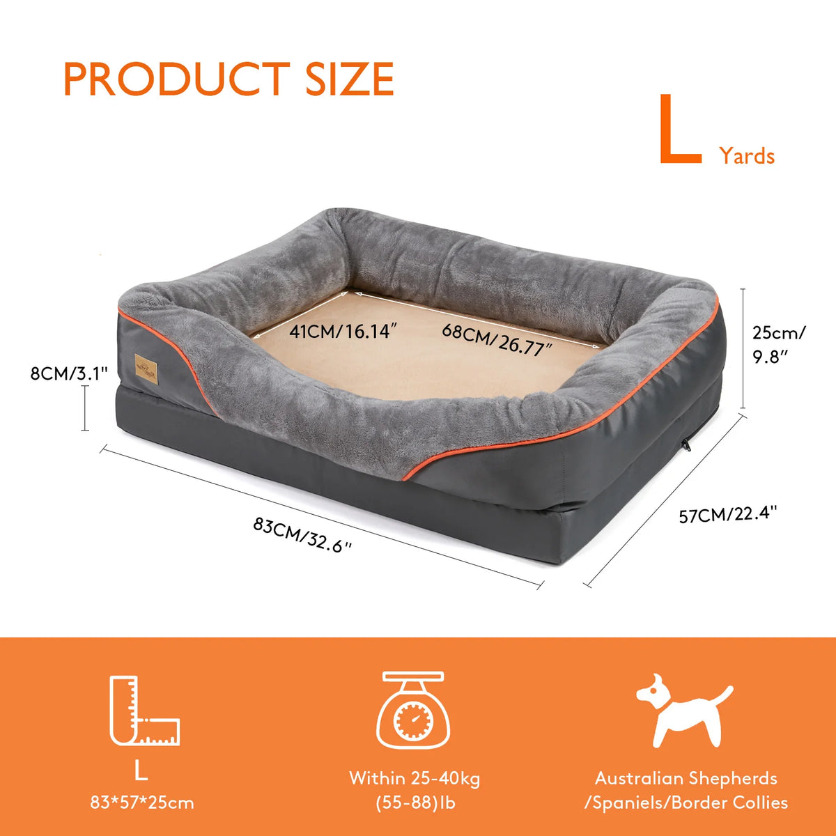 Large Dog Bed Soft Comfortable Anti Allergy Warm Fleece Removable Washable Cover Pet Bed Waterproof