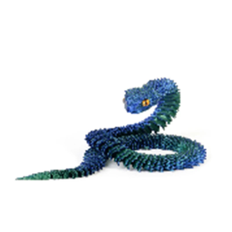 3D Printed Snake Decoration Colorful Model 3D Printed Animals Creative Toy Desk Accessories Room Decor Table Ornament 3 Sizes