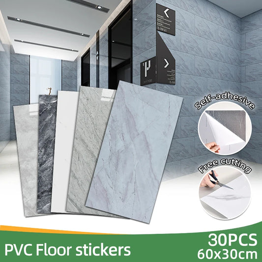 30 Pack Imitation Marble Ceramic Tile Wall Stickers,Thick Self-Adhesive PVC Wall Panels for Home Decor-Strong Adhesive Backing